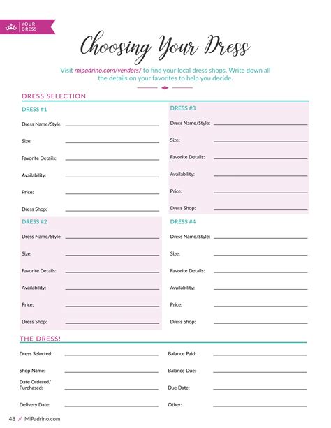 Quinceanera Itinerary Template
